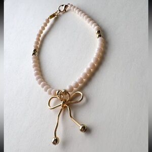 Gold and Cream Beaded Bracelet